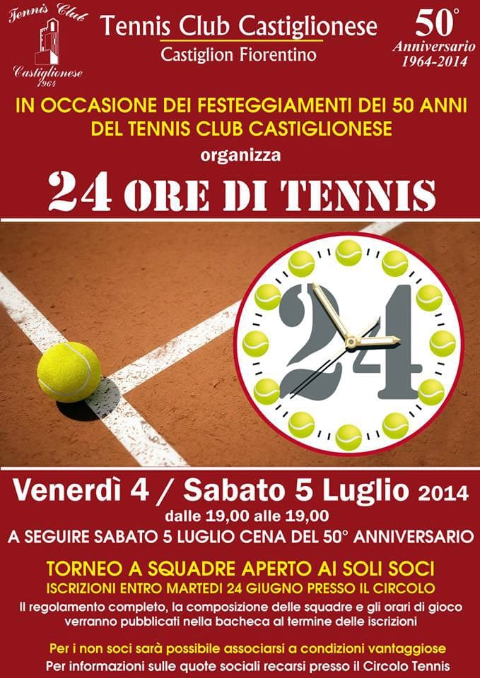 Tc Castiglionese Locandina 24 ore di tennis