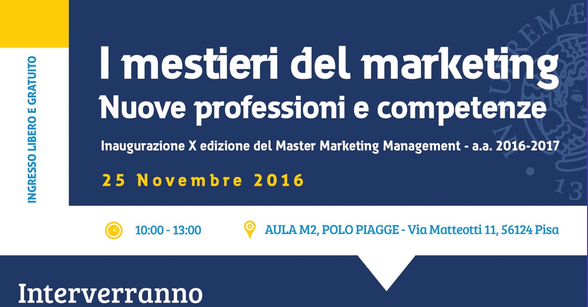 3. Anteprima I mestieri del marketing Università di Pisa