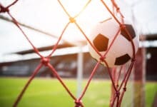 soccer into goal success concept