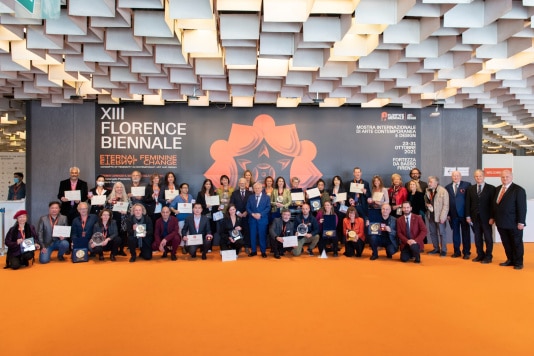 Foto di gruppo dei vincitori della XIII Florence Biennale RID