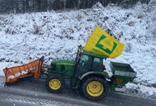 Foto trattori Coldiretti nella neve 2 MUGELLO Marradi