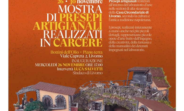 Livorno, ai Bottini dell’Olio in mostra i presepi artigianali realizzati in carcere 1 locandina e1764144551162