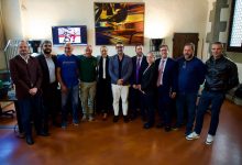 02 Dario Nardella e Francesco Torselli con Funaro Perini Guccione Pierguidi Draghi ed i presidenti delle quattro squadre